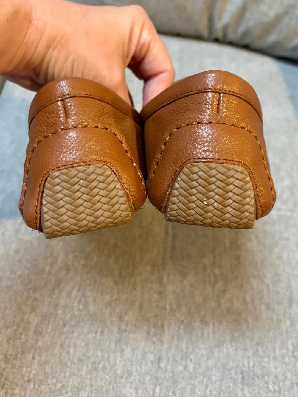 Cole Haan Tully Pecan Pebbled Leather Bit Loafers/Driving Shoe 9.5